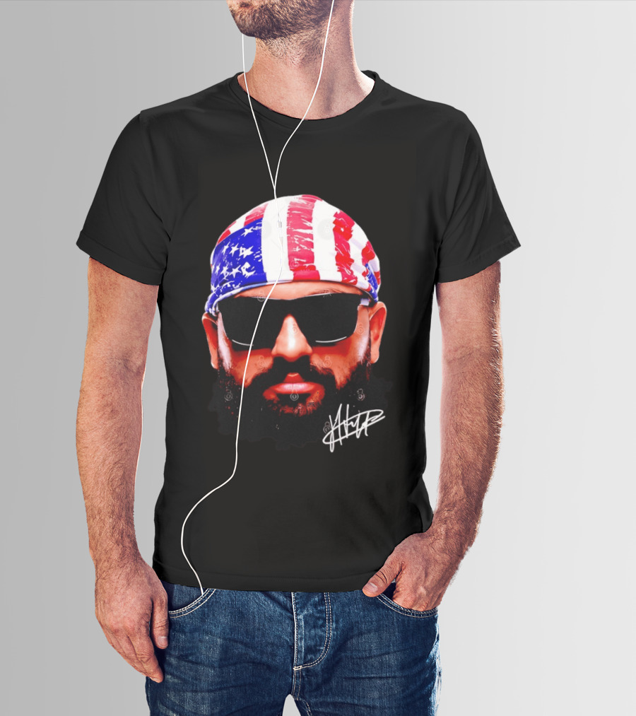 Josh Hokit American Flag Bandana UFC Signature T-Shirt