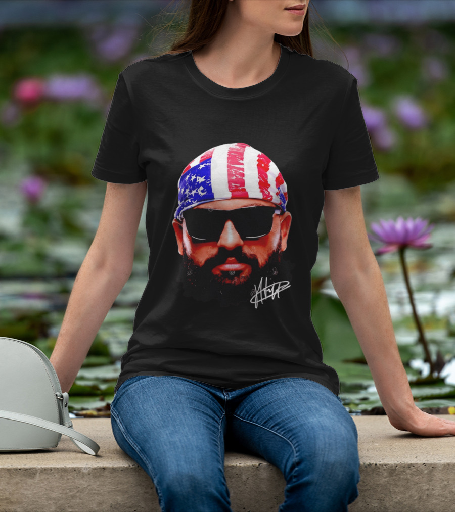Josh Hokit American Flag Bandana UFC Signature T-Shirt
