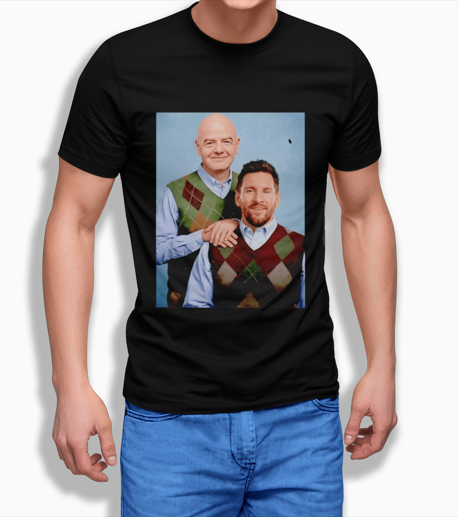 Lionel Messi And Gianni Infantino Step Brothers Movie Style Sweater Vest Image T-Shirt