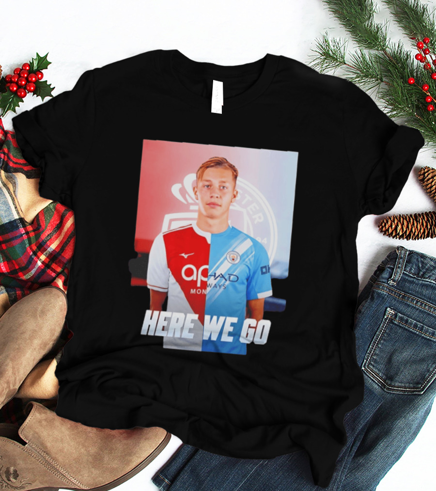 Mathys Detourbet Manchester City AS Monaco Transfer Here We Go T-Shirt