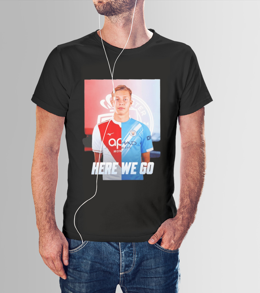 Mathys Detourbet Manchester City AS Monaco Transfer Here We Go T-Shirt