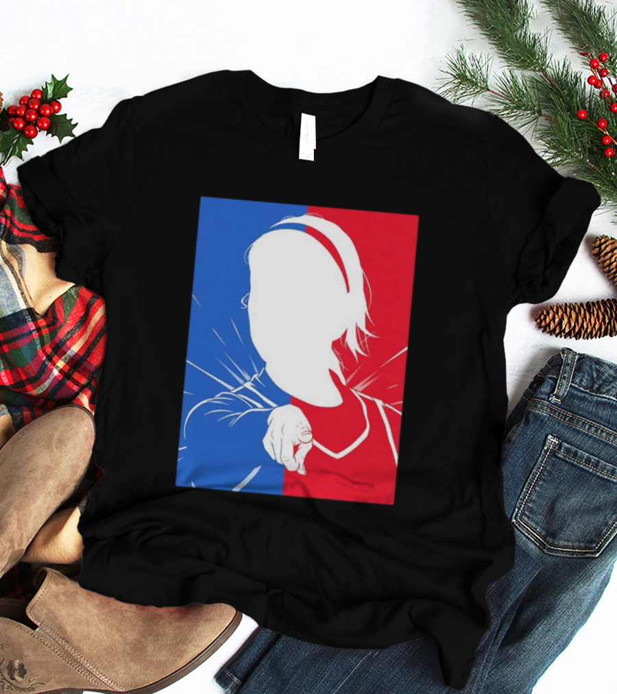 Sophie Cunningham Indiana Fever WNBA Player Silhouette Blue Red T-Shirt