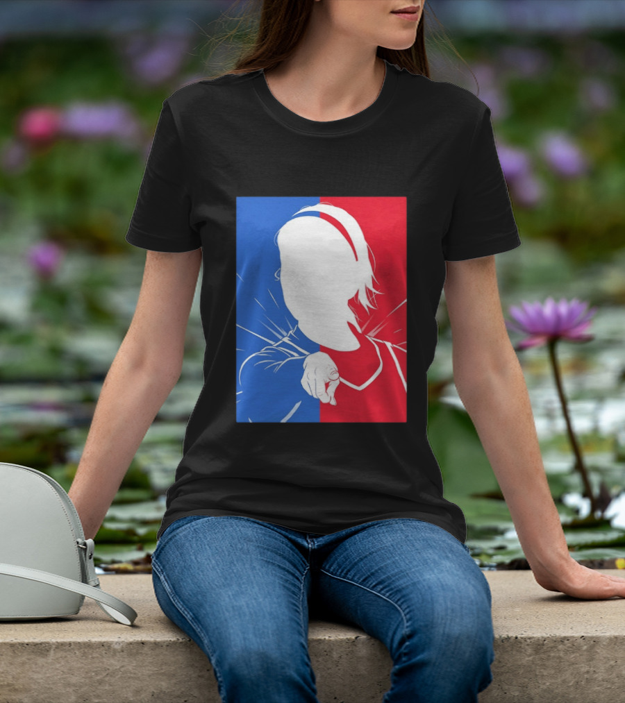 Sophie Cunningham Indiana Fever WNBA Player Silhouette Blue Red T-Shirt