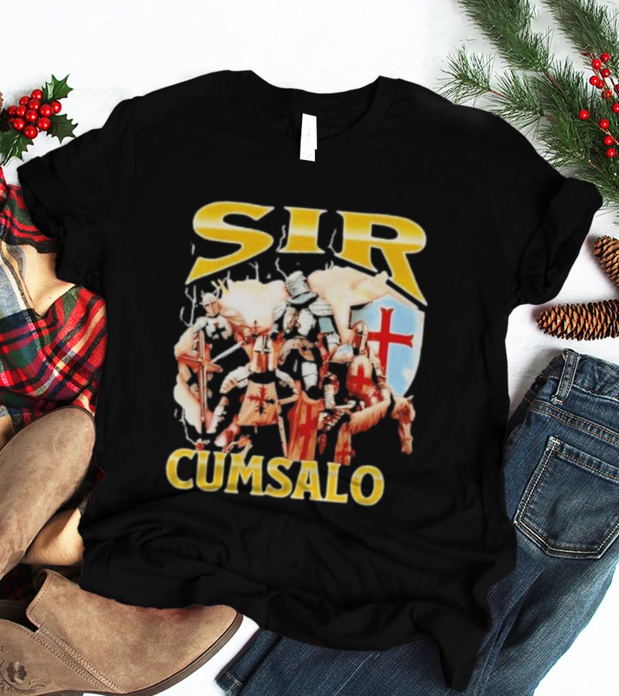 Sir Cumsalo Medieval Crusader Knights With Shield And Cross T-Shirt