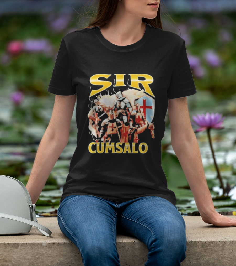 Sir Cumsalo Medieval Crusader Knights With Shield And Cross T-Shirt