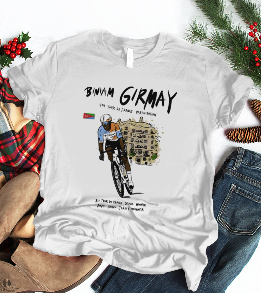 Biniam Girmay 4th Tour De France Participation 3x Stage Winner 2024 Green Jersey Winner T-Shirt