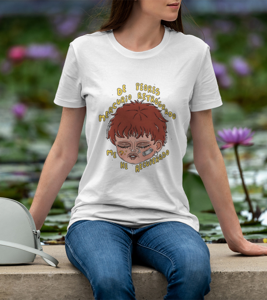 Mercurio Retrógrado De Peores Me He Recuperado Cara Llena De Estrellas Y Maquillaje Artístico T-Shirt