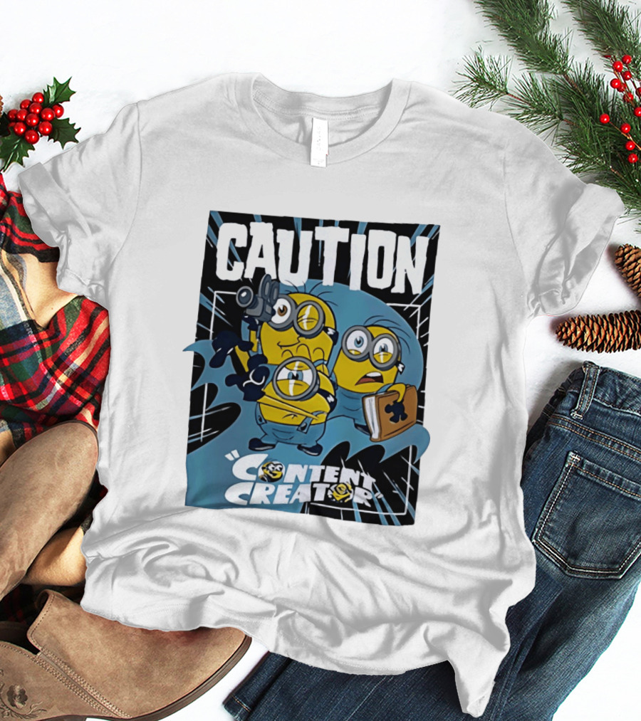 Caution Minions Content Creator Camera Book T-Shirt