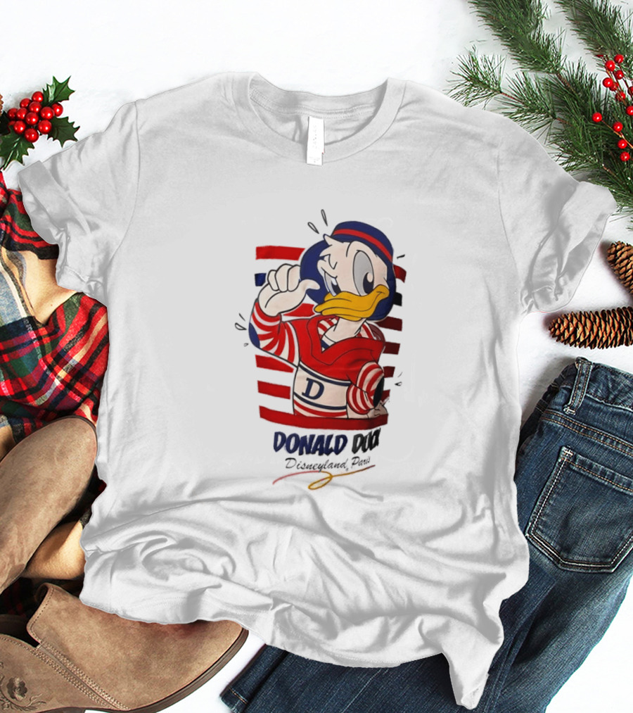 Donald Duck Disneyland Paris Red And White Striped Outfit T-Shirt
