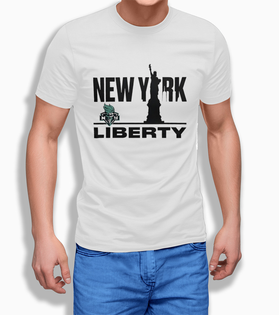 New York Liberty WNBA Basketball Statue Of Liberty Skyline T-Shirt