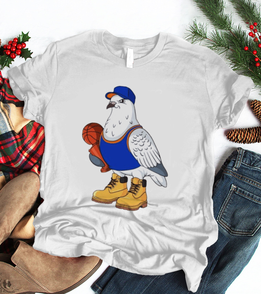 NYC Pigeon New York Forever Basketball Player Cartoon Pigeon In Jersey With Basketball T-Shirt