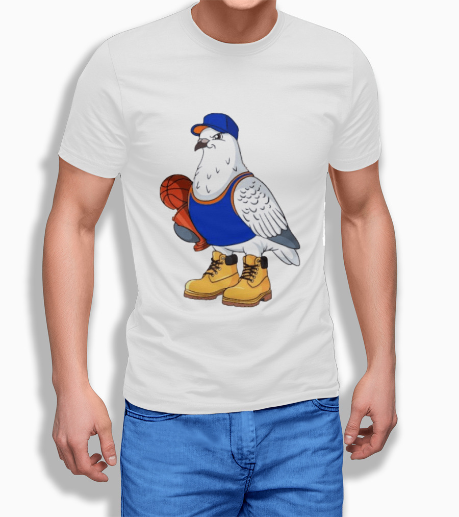 NYC Pigeon New York Forever Basketball Player Cartoon Pigeon In Jersey With Basketball T-Shirt
