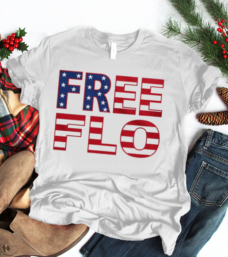 Free Flo USA Flag Stars Stripes Patriotic T-Shirt