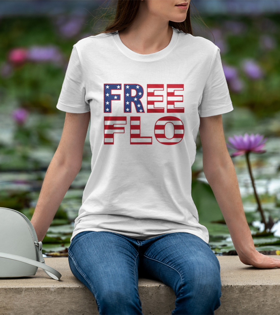 Free Flo USA Flag Stars Stripes Patriotic T-Shirt