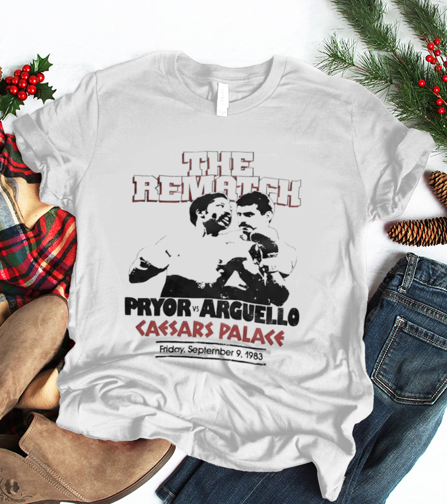 Pryor Vs Arguello The Rematch Caesars Palace 1983 Boxing Memorabilia T-Shirt