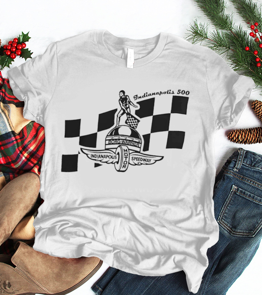Indianapolis 500 Winged Wheel Checkered Flag T-Shirt