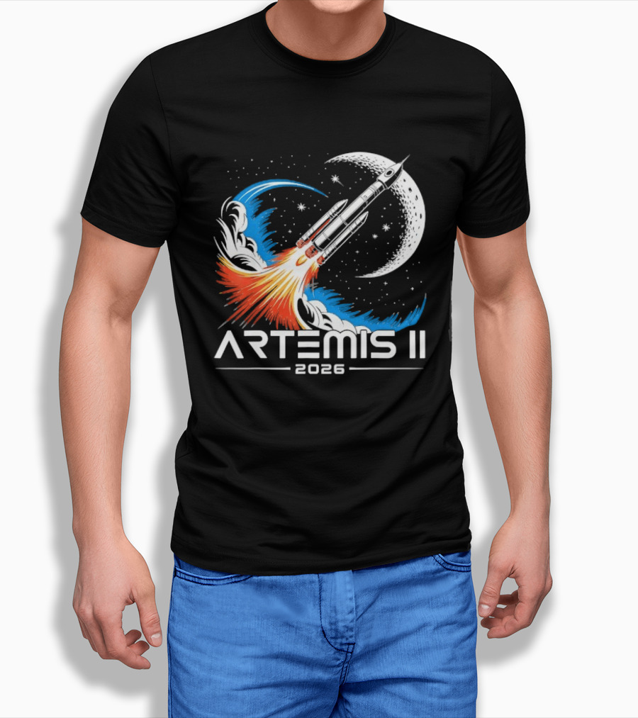 Artemis II 2026 Moon Rocket Space Exploration Launch T-Shirt