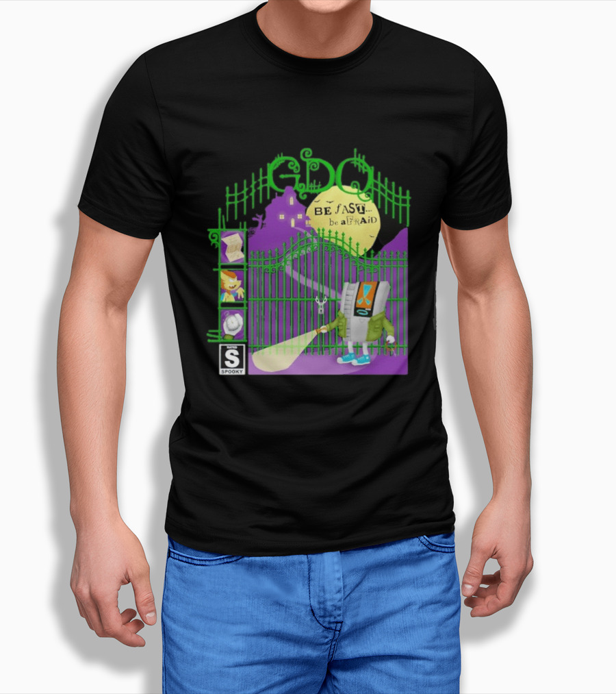 Gdq Be Fast Be Afraid Spooky Retro Robot Gaming T-Shirt