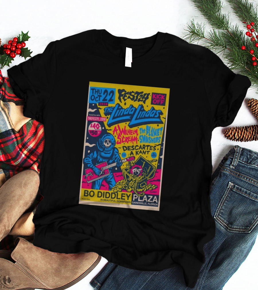 FEST 24 Kick Off 2026 The Linda Lindas Bo Diddley Plaza Gainesville Florida T-Shirt