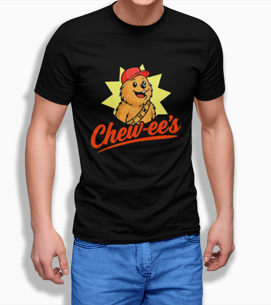 Chewbacca Chew Ee's Star Wars Snack Brand Cartoon Character With Red Hat T-Shirt