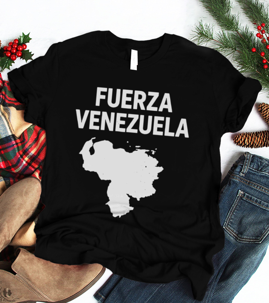 Fuerza Venezuela Map Silhouette Strength Message T-Shirt