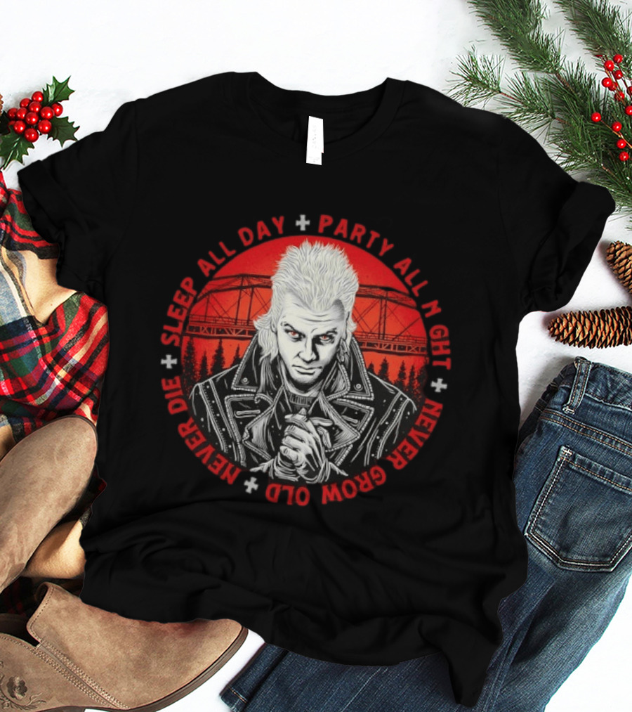Sleep All Day Party All Night Never Grow Old Never Die 80s Gothic T-Shirt