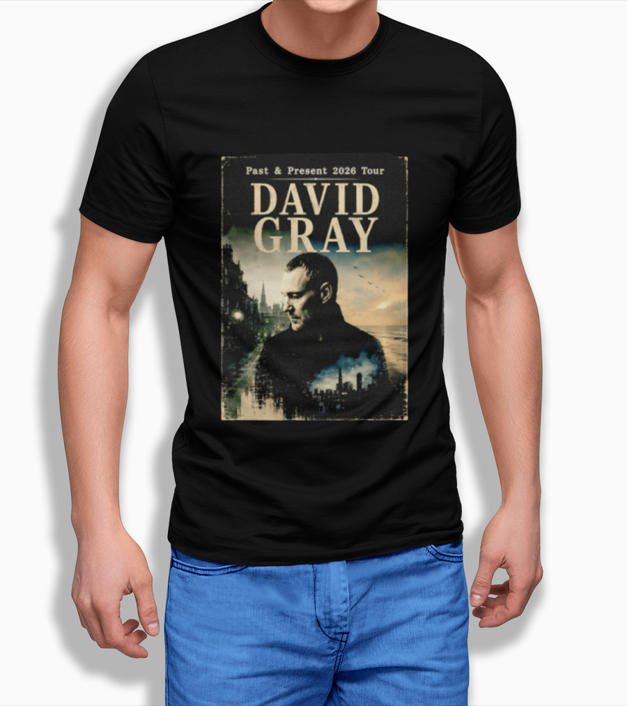 David Gray Past And Present 2026 Tour Cityscape T-Shirt