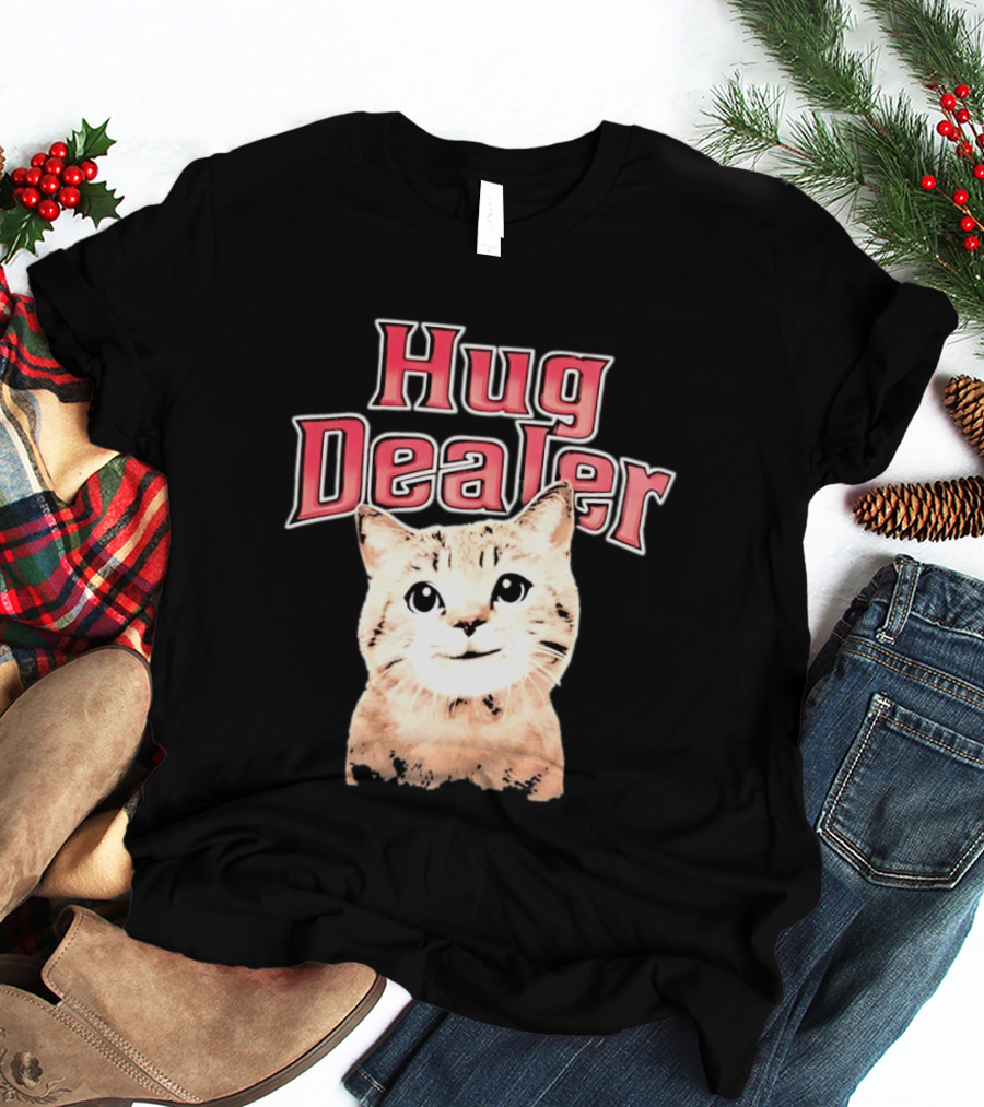 Hug Dealer Cute Tabby Cat Humor T-Shirt
