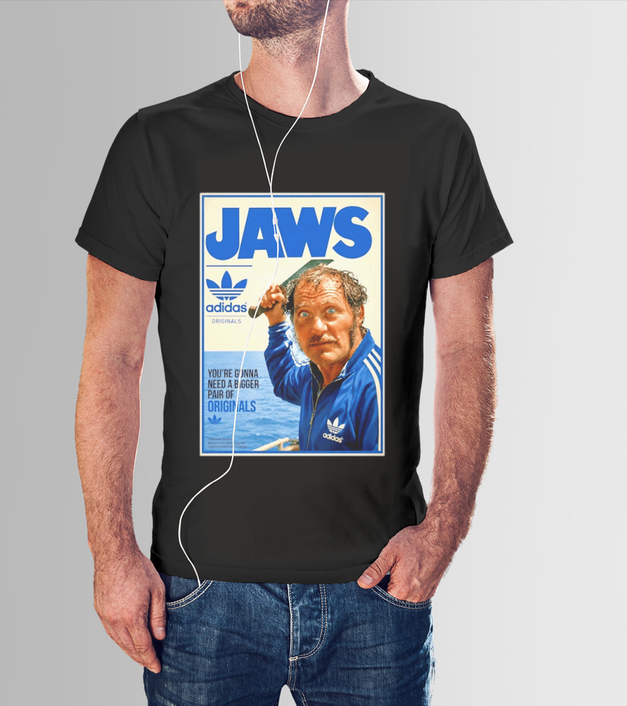 Jaws Adidas Originals You're Gonna Need A Bigger Pair Quint Machete T-Shirt
