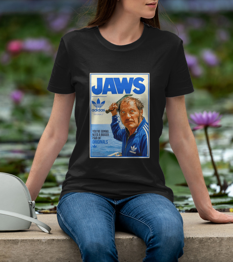 Jaws Adidas Originals You're Gonna Need A Bigger Pair Quint Machete T-Shirt
