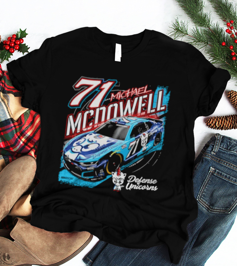 Michael McDowell 71 NASCAR Defense Unicorns Phoenix Performance T-Shirt