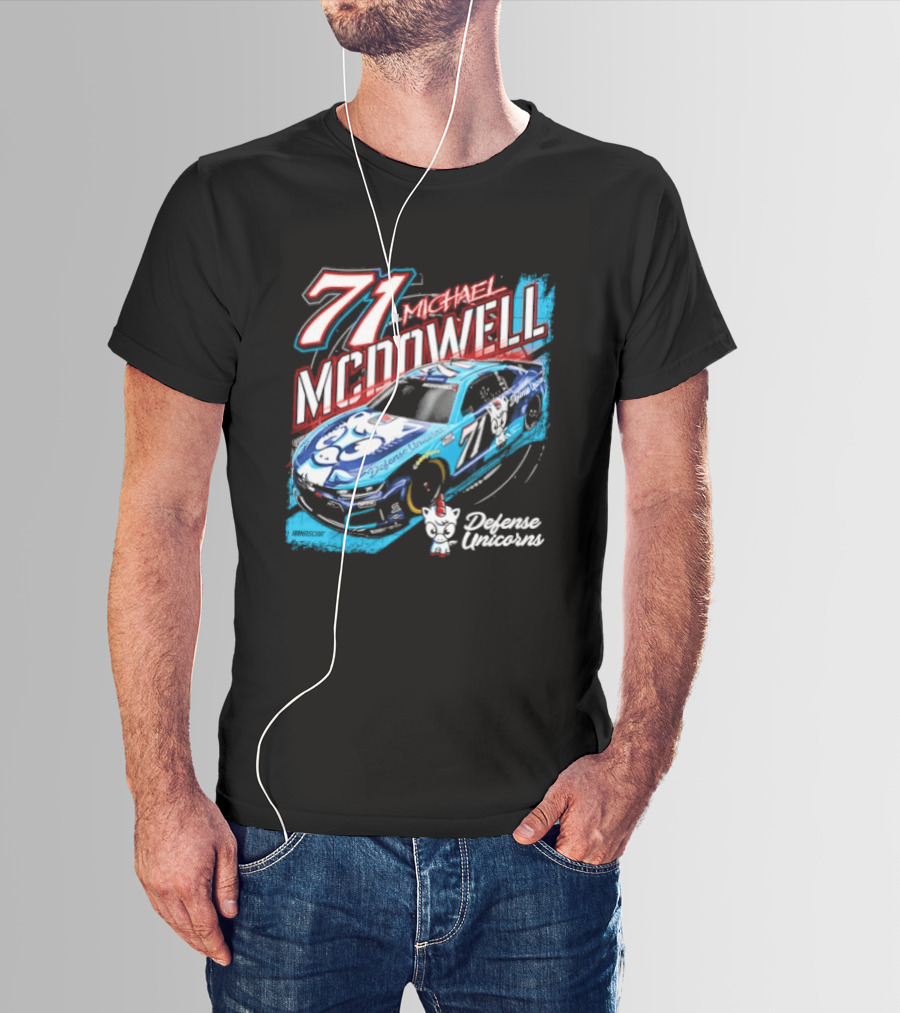 Michael McDowell 71 NASCAR Defense Unicorns Phoenix Performance T-Shirt
