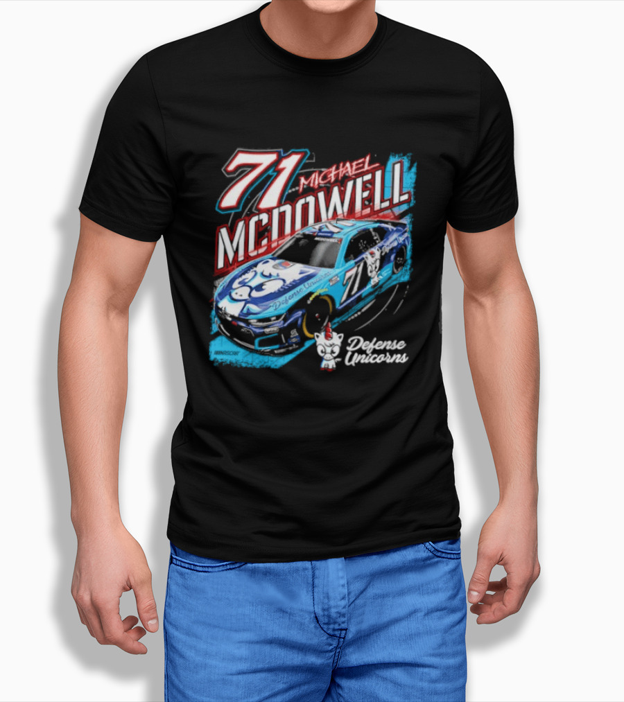 Michael McDowell 71 NASCAR Defense Unicorns Phoenix Performance T-Shirt