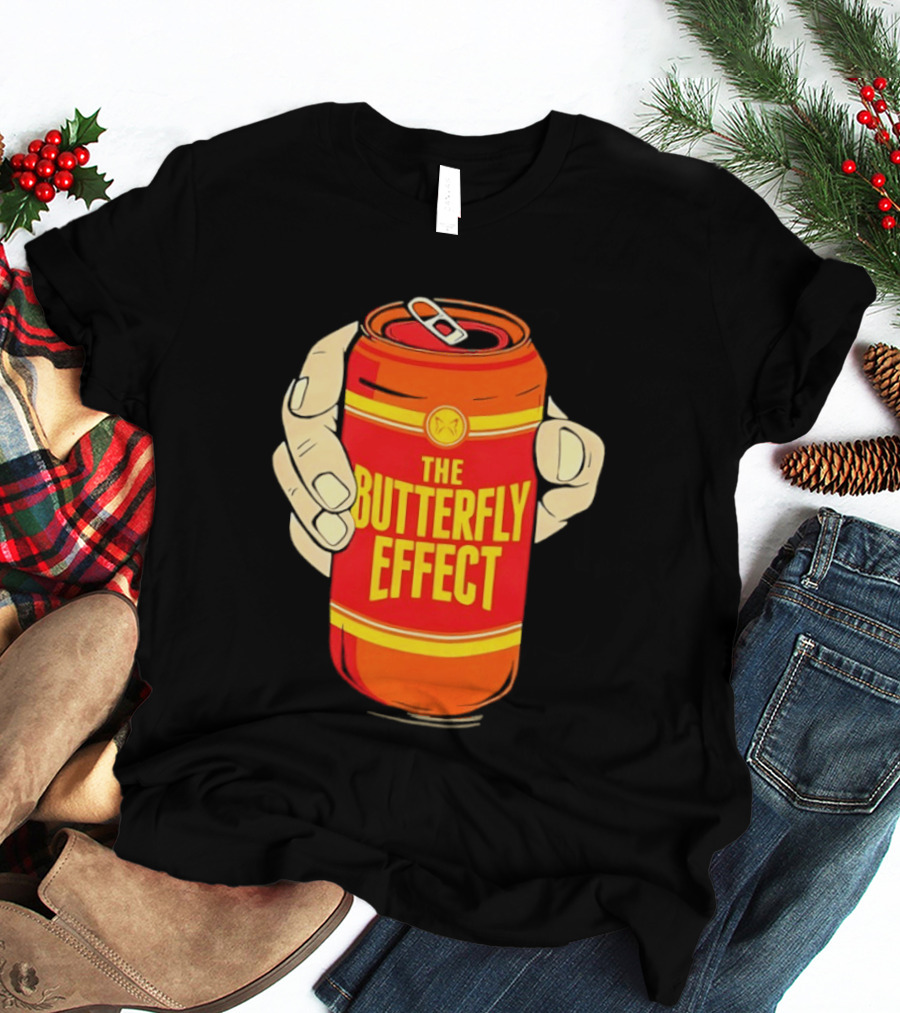 The Butterfly Effect Soda Can Vibrant Red Yellow Pop T-Shirt