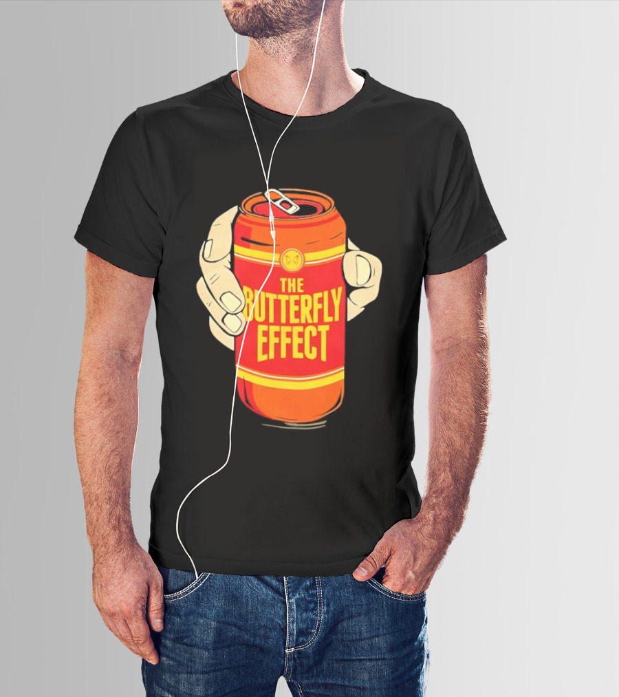 The Butterfly Effect Soda Can Vibrant Red Yellow Pop T-Shirt