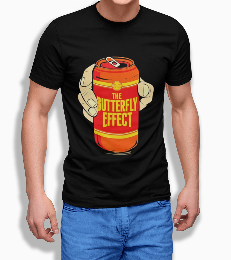 The Butterfly Effect Soda Can Vibrant Red Yellow Pop T-Shirt