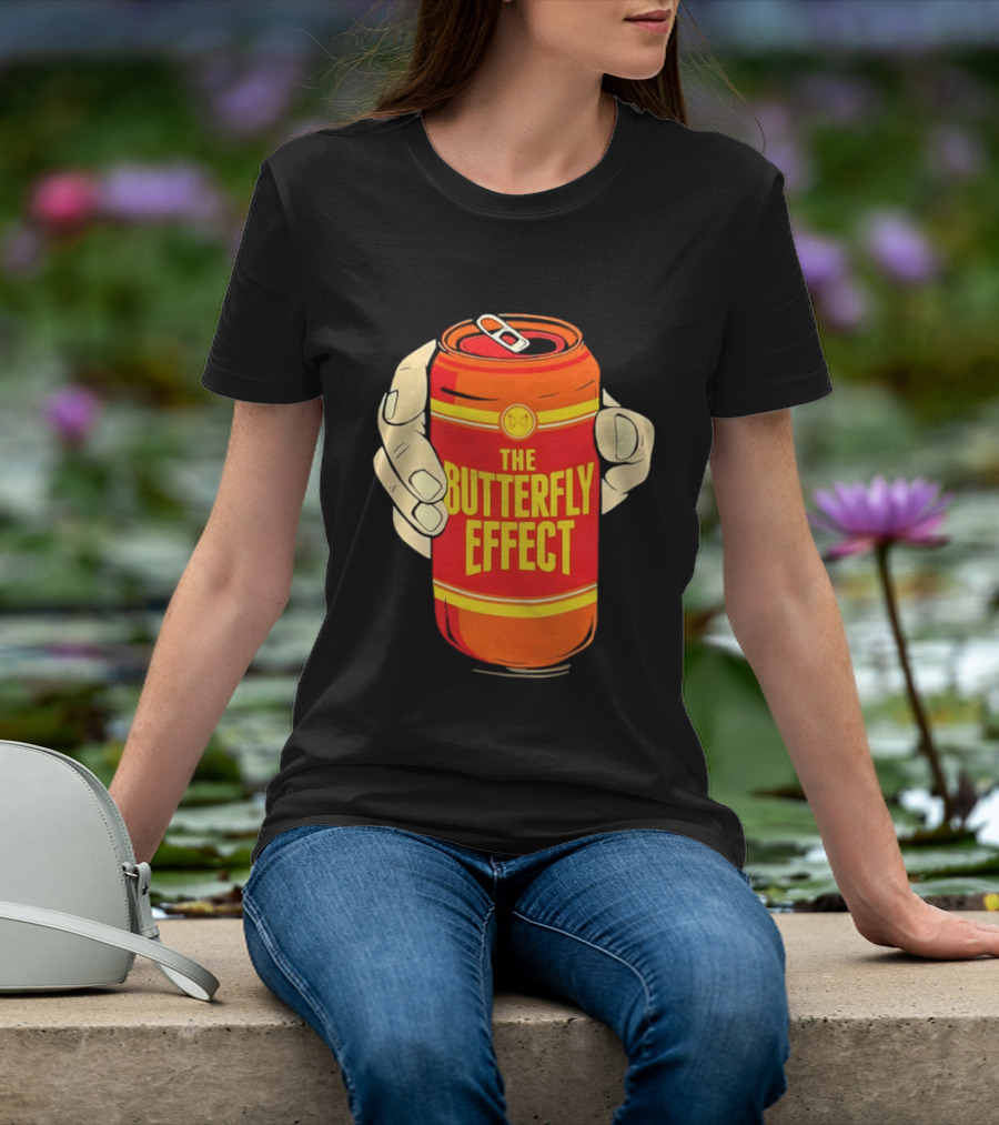 The Butterfly Effect Soda Can Vibrant Red Yellow Pop T-Shirt