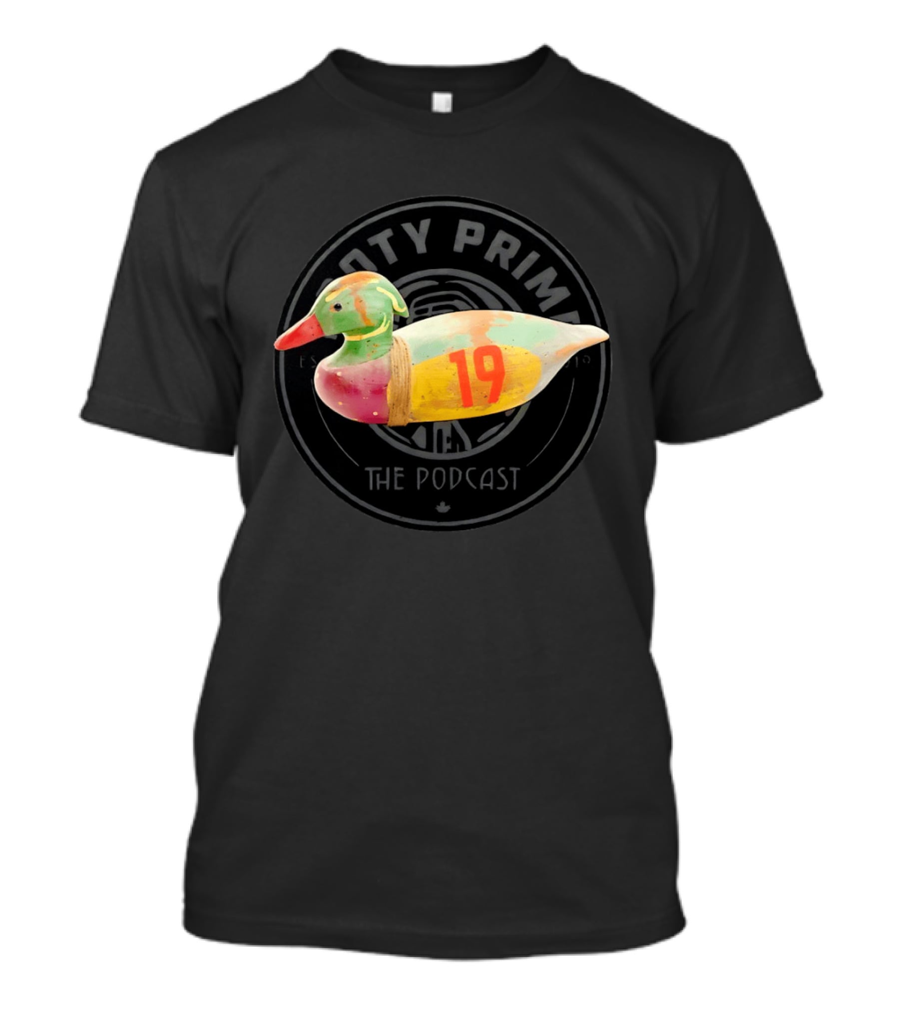 Notty Prime The Podcast Colorful Wooden Duck 19 T-Shirt