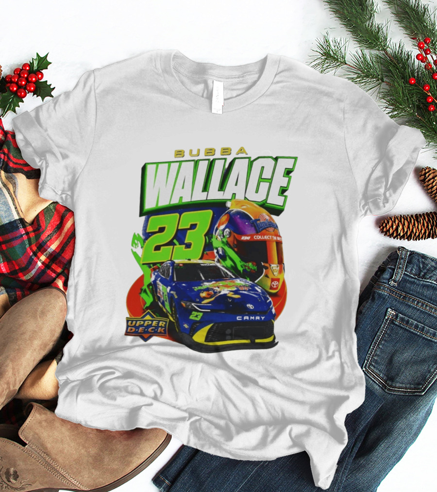 Bubba Wallace 23 Collect The Best Upper D.E.C.K Racing Helmet And Camry T-Shirt