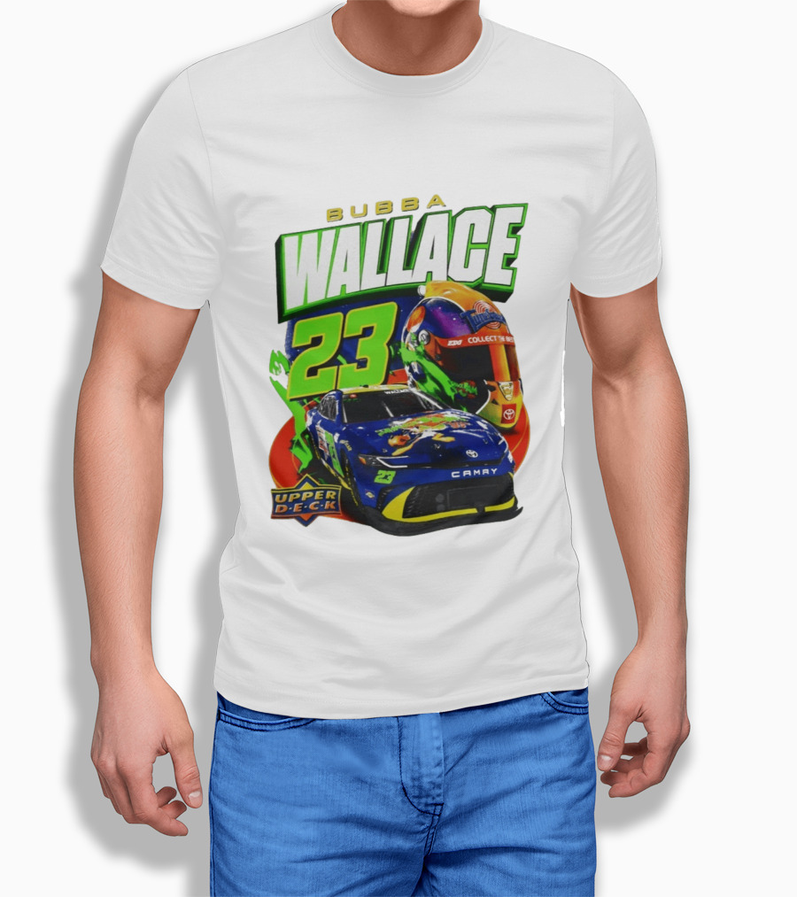 Bubba Wallace 23 Collect The Best Upper D.E.C.K Racing Helmet And Camry T-Shirt