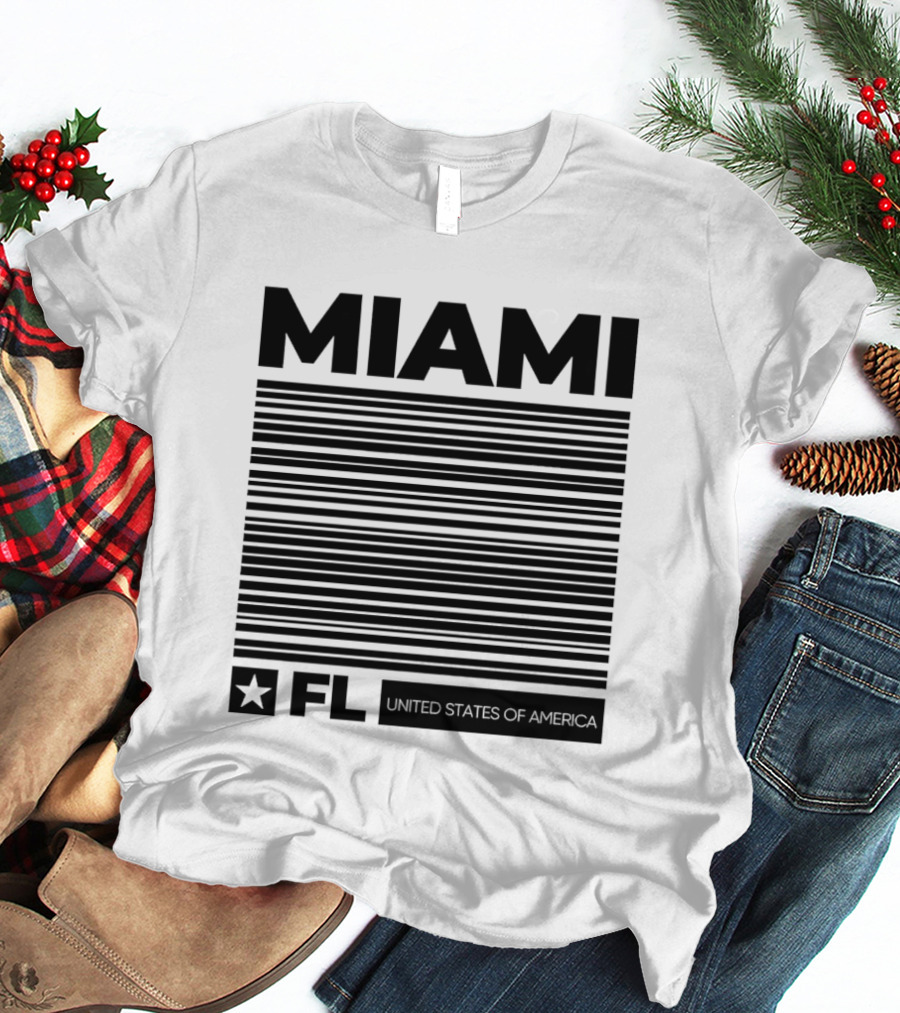 Miami FL Star Stripes United States Of America T-Shirt