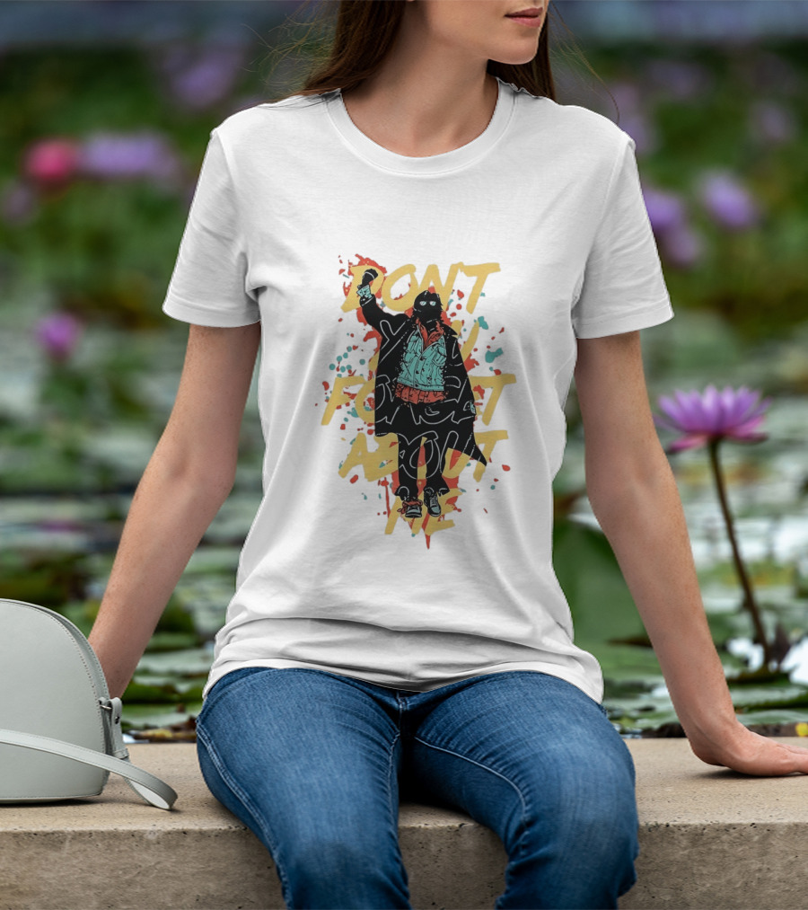 Don't Forget About Me Masked Figure Neon Paint Splatter T-Shirt