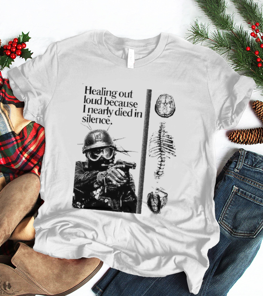 Healing Out Loud Soldier Brain Anatomy Urban Silence T-Shirt