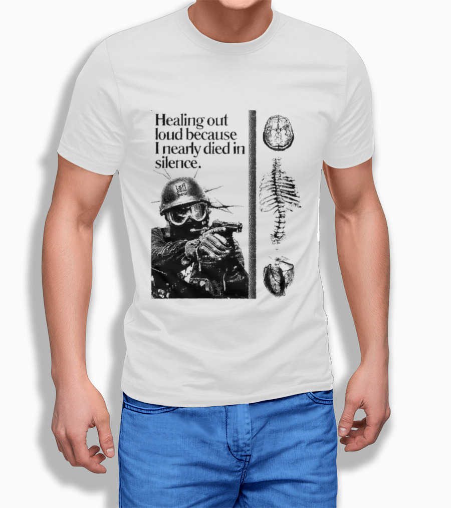 Healing Out Loud Soldier Brain Anatomy Urban Silence T-Shirt