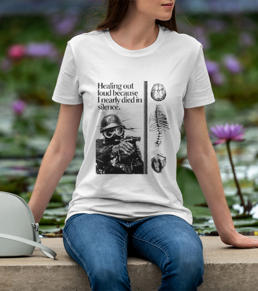 Healing Out Loud Soldier Brain Anatomy Urban Silence T-Shirt