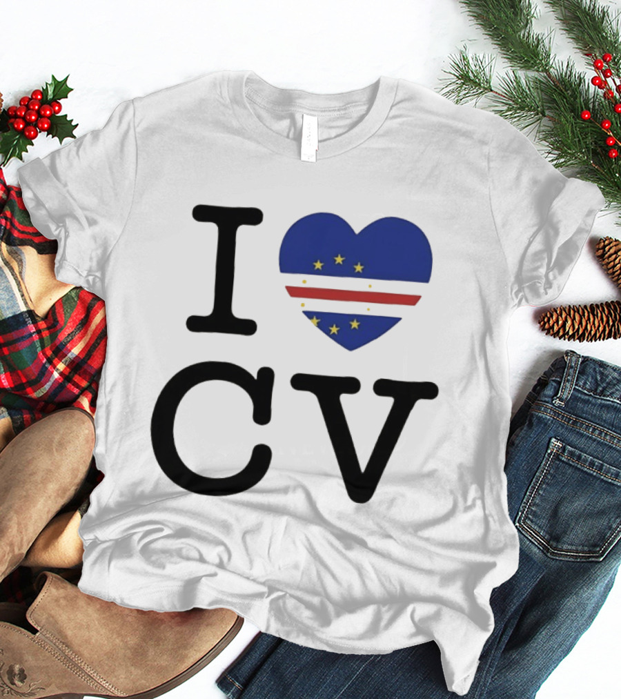 I Love Cape Verde Heart CV Flag T-Shirt