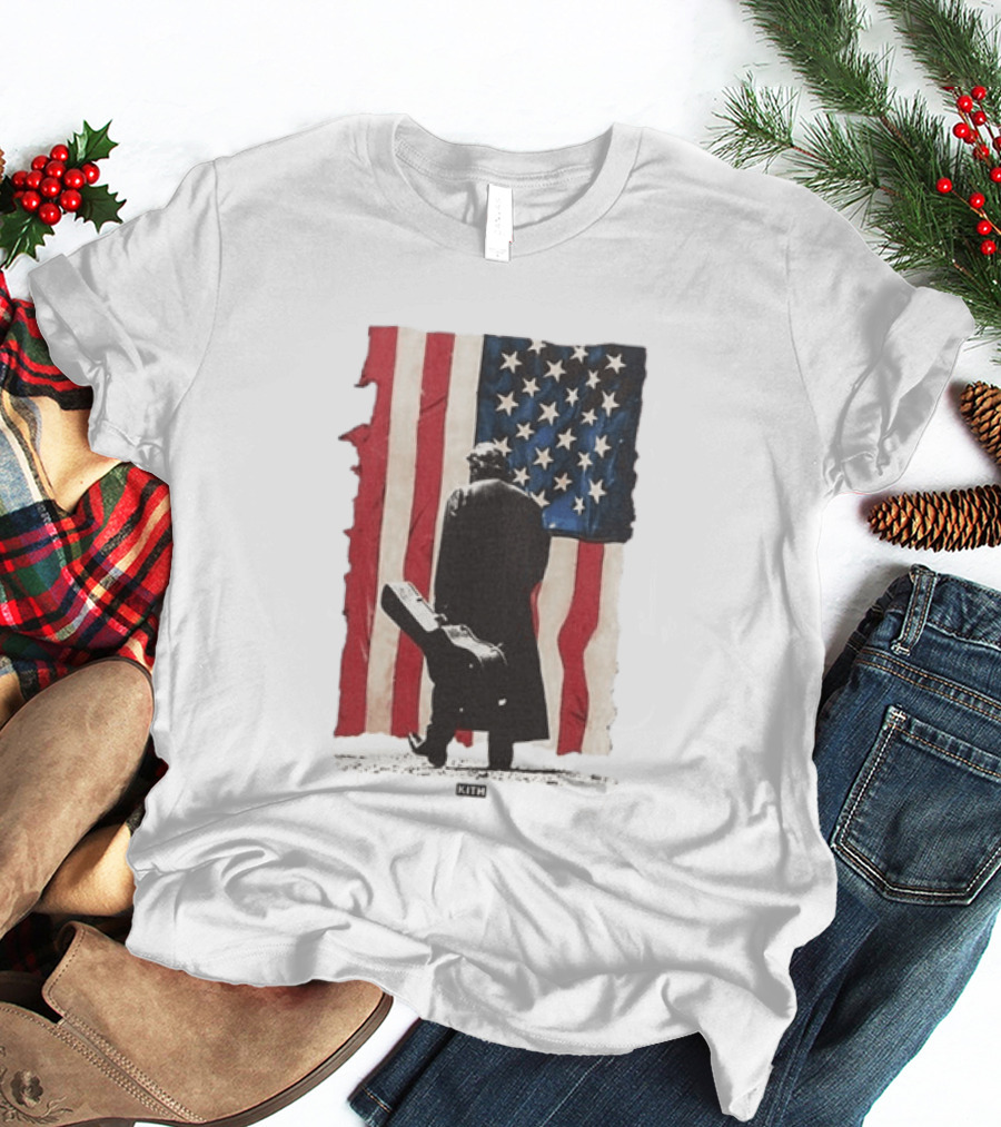 Kith Records Johnny Cash American Flag Iconic USA Collab T-Shirt