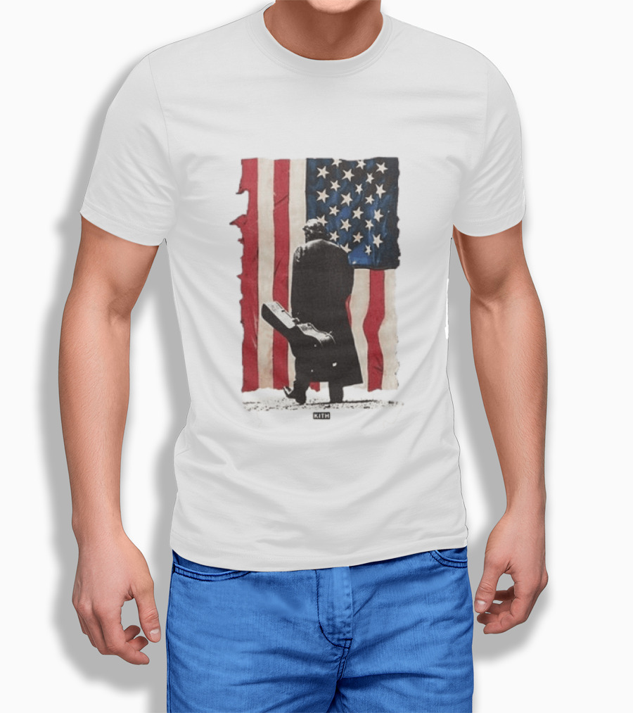 Kith Records Johnny Cash American Flag Iconic USA Collab T-Shirt