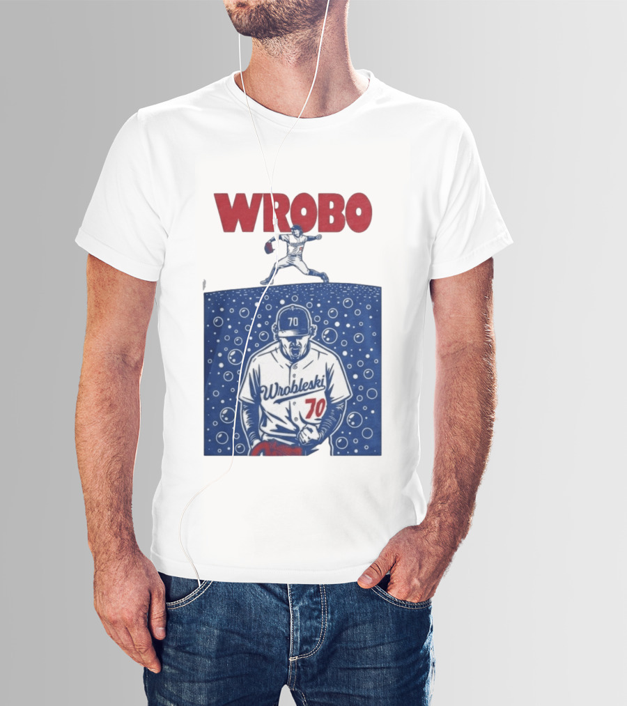 Wrobo Wrobleski 70 Baseball Pitcher Bubble T-Shirt