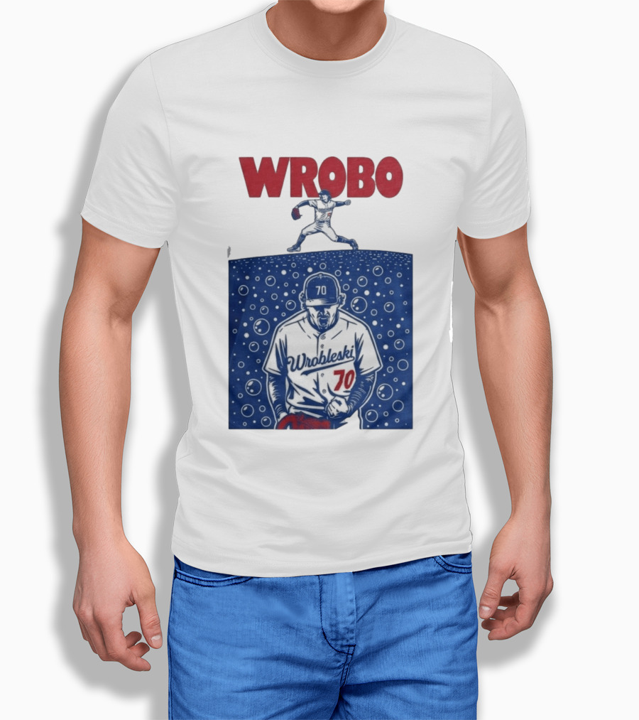Wrobo Wrobleski 70 Baseball Pitcher Bubble T-Shirt
